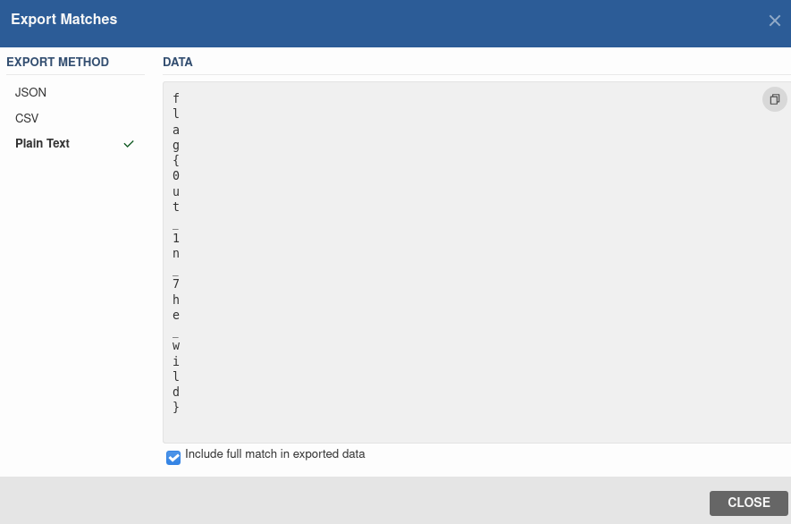 “Exported matches”